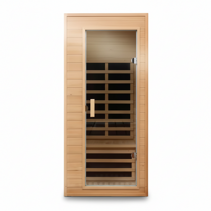 Moray 1-Person Indoor Hemlock Infrared Sauna with 5 Far-Infrared Carbon Crystal Heaters