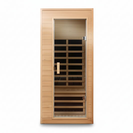 Moray 1-Person Indoor Hemlock Infrared Sauna with 5 Far-Infrared Carbon Crystal Heaters